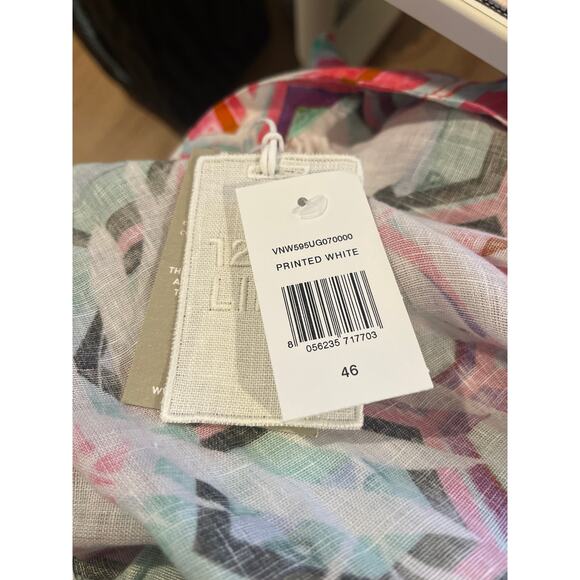 120% Lino Printed Wrap Multi-Color Skirt Size IT46 (Large) Linen - Picture 7 of 7